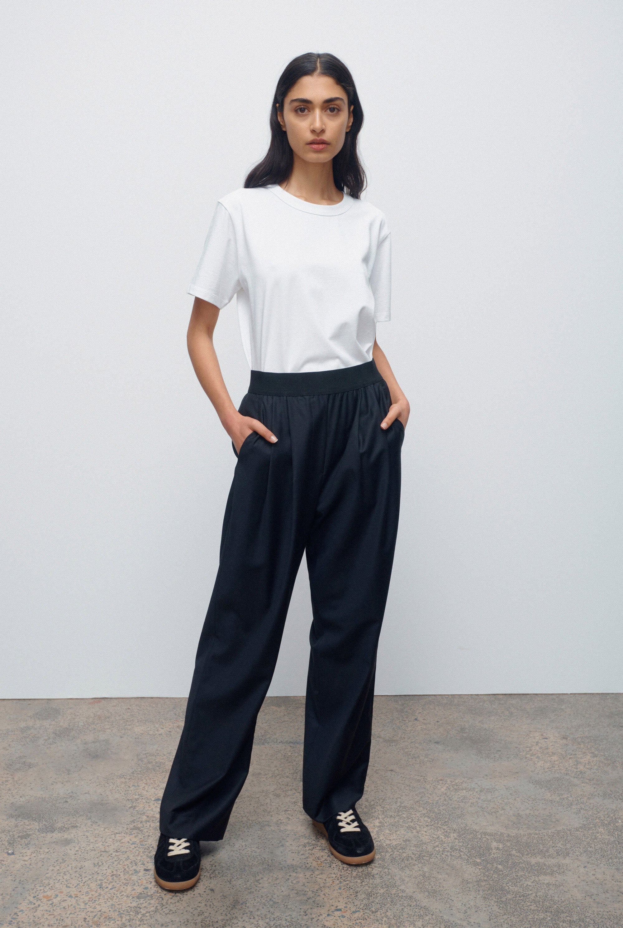 Wide Leg Wool Pant in Black | Venroy | Premium Leisurewear designed in Australia | Venroy AU