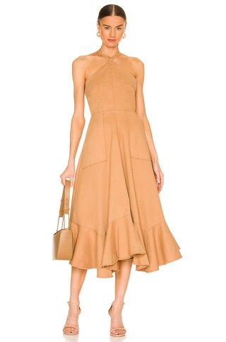 Cinq a Sept Audrey Dress in Gold from Revolve.com | Revolve Clothing (Global)