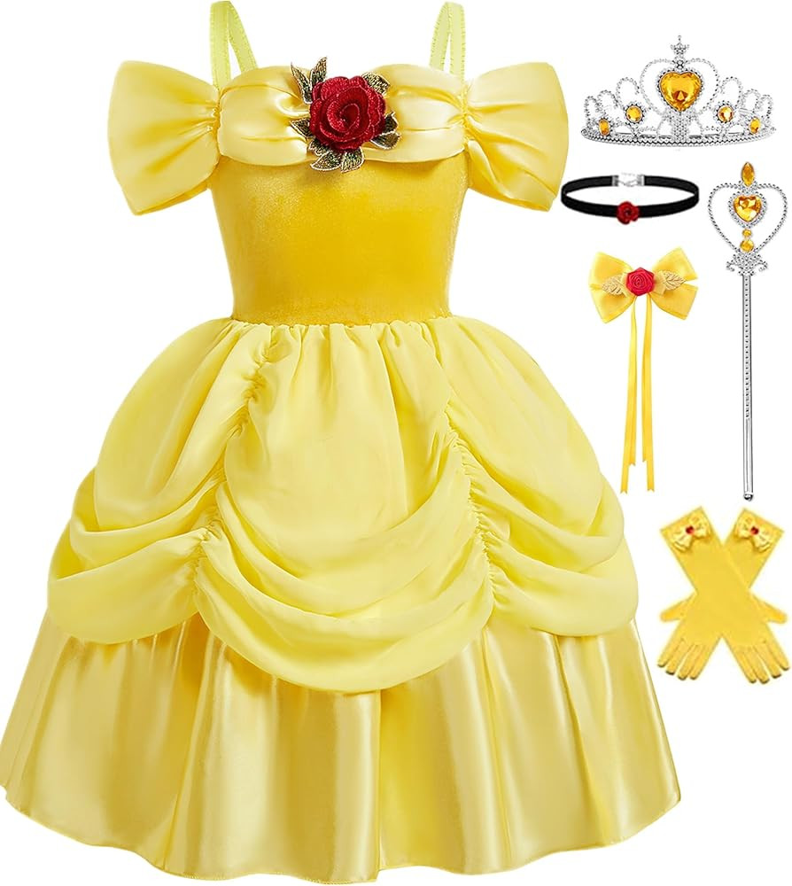 Princess Costume for Girls Princess Dresses for Girls Cosplay Costume Halloween Party Outfit with... | Amazon (US)