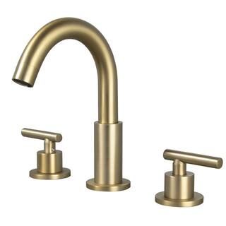 Miscool Franklyn 8 in. Widespread Double Handle Bathroom Faucet in Brushed Gold-BFASMDH10929BG - ... | The Home Depot