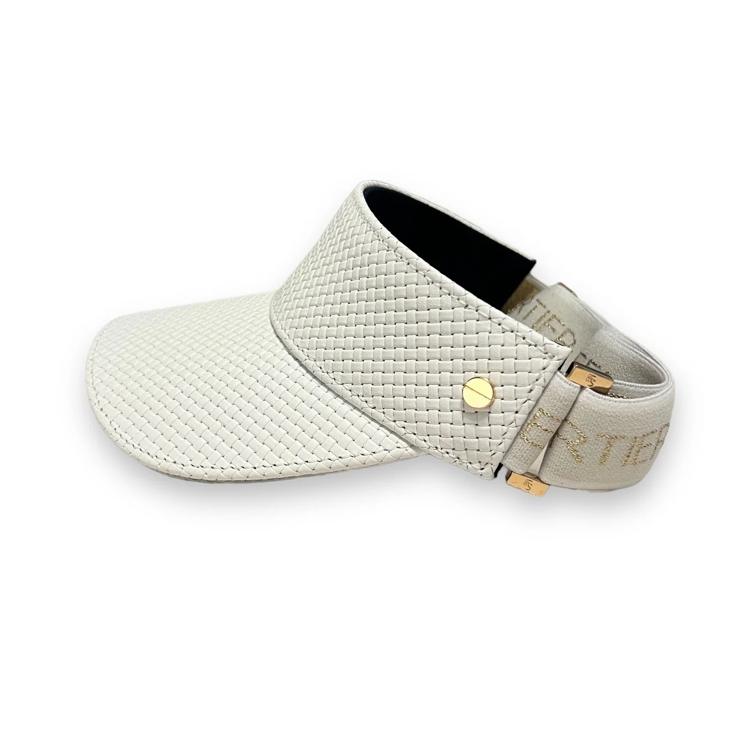 The Visor - Ltd Edition - Basketweave White Leather & Gold | Fenix Sportier