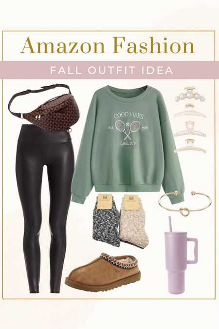 Getting ready for cooler weather with this amazon fall outfit 😍 something I would 100% wear! The Tasman Uggs and marled socks look with faux leather leggings last year was my go to fall outfit!

Amazon fall outfit, Amazon fashion, fall outfit, fall outfits, fall outfit idea, graphic sweatshirt, faux leather leggings, leggings outfit, travel outfit, airport outfit, oversized sweatshirt, fall fashion, amazon fall fashion, Ugg slippers, Ugg Tasman

#LTKunder50 #LTKunder100 #LTKFind #LTKstyletip #LTKsalealert #LTKshoecrush #LTKSeasonal 