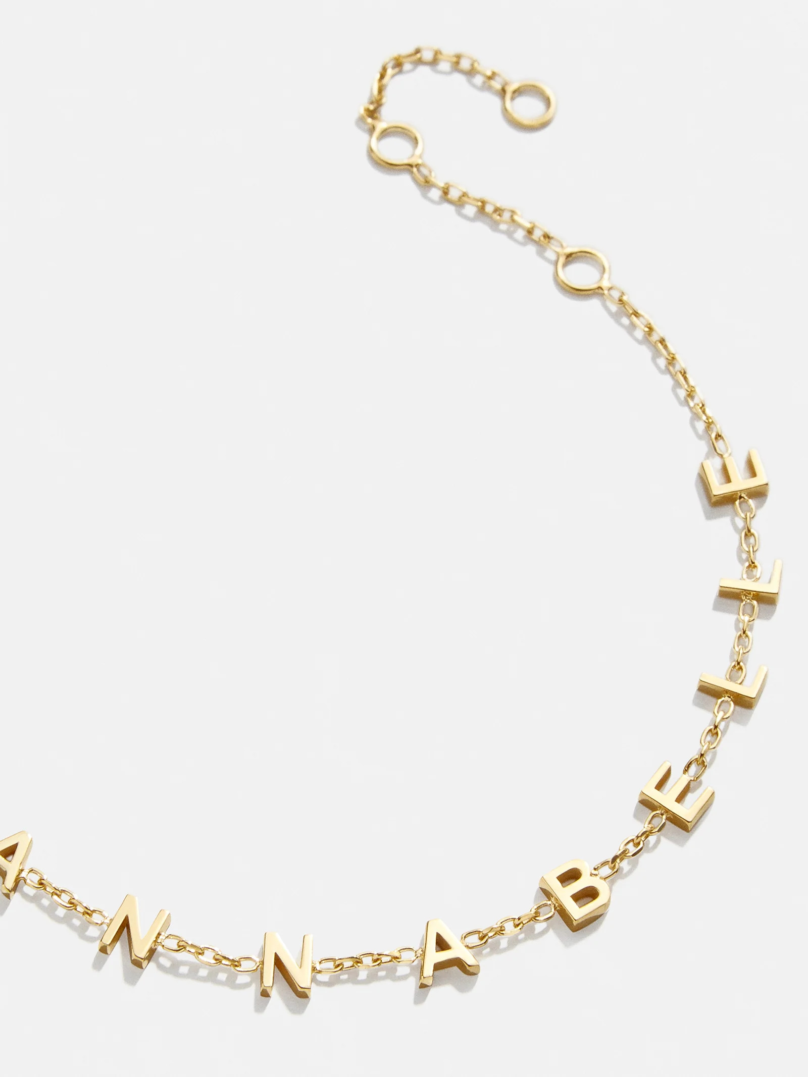 Mini 18K Gold Custom Spaced Letter Name Bracelet - Gold | BaubleBar (US)