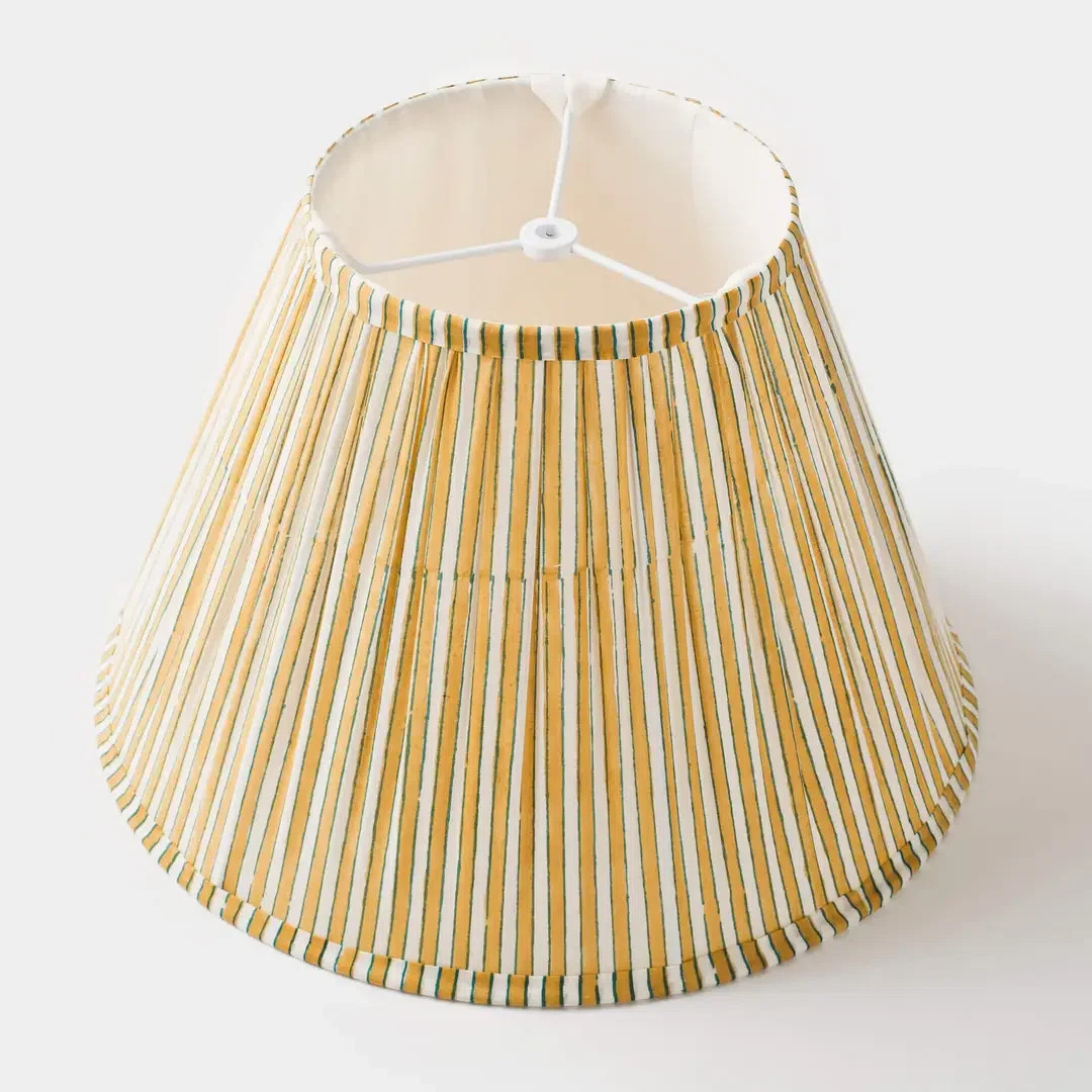 Mela Artisans Candy Stripe Gathered Lampshade, Yellow | Wayfair North America
