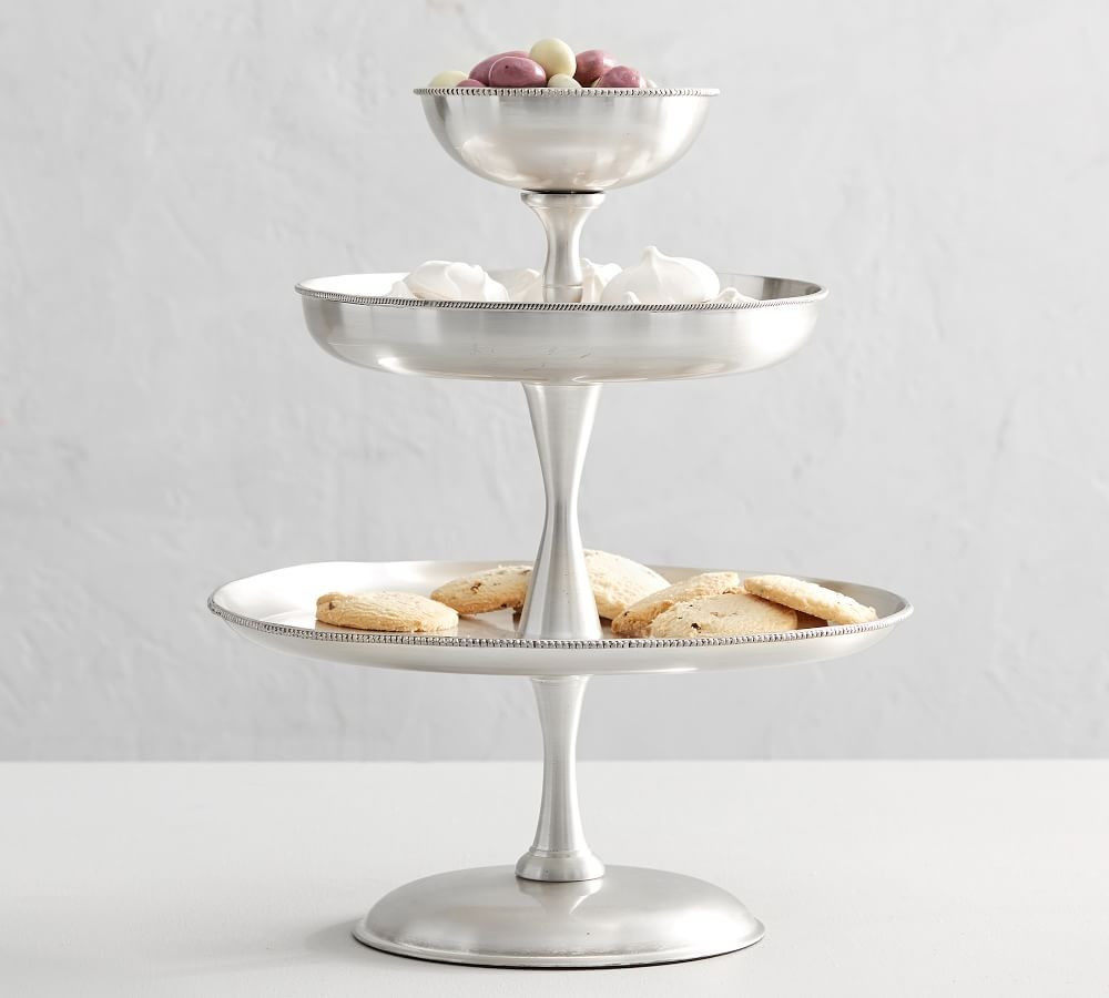 Antique Silver Round Tiered Stand | Pottery Barn (US)