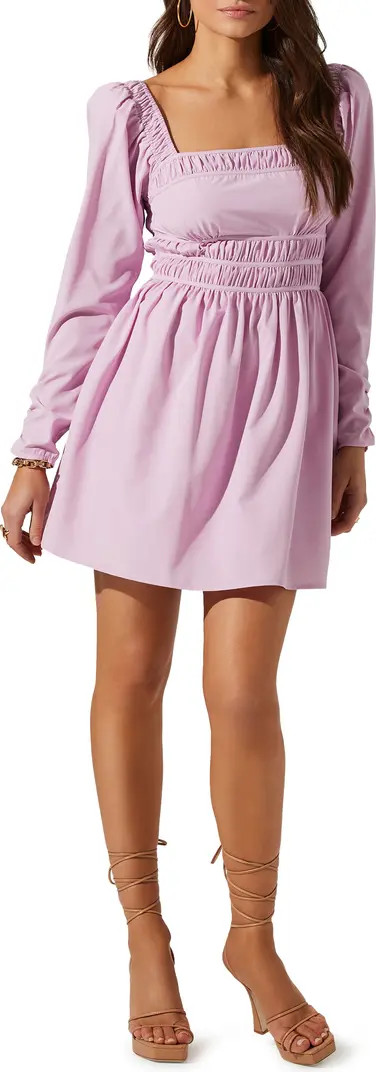 Cinched Waist Long Sleeve Minidress | Nordstrom