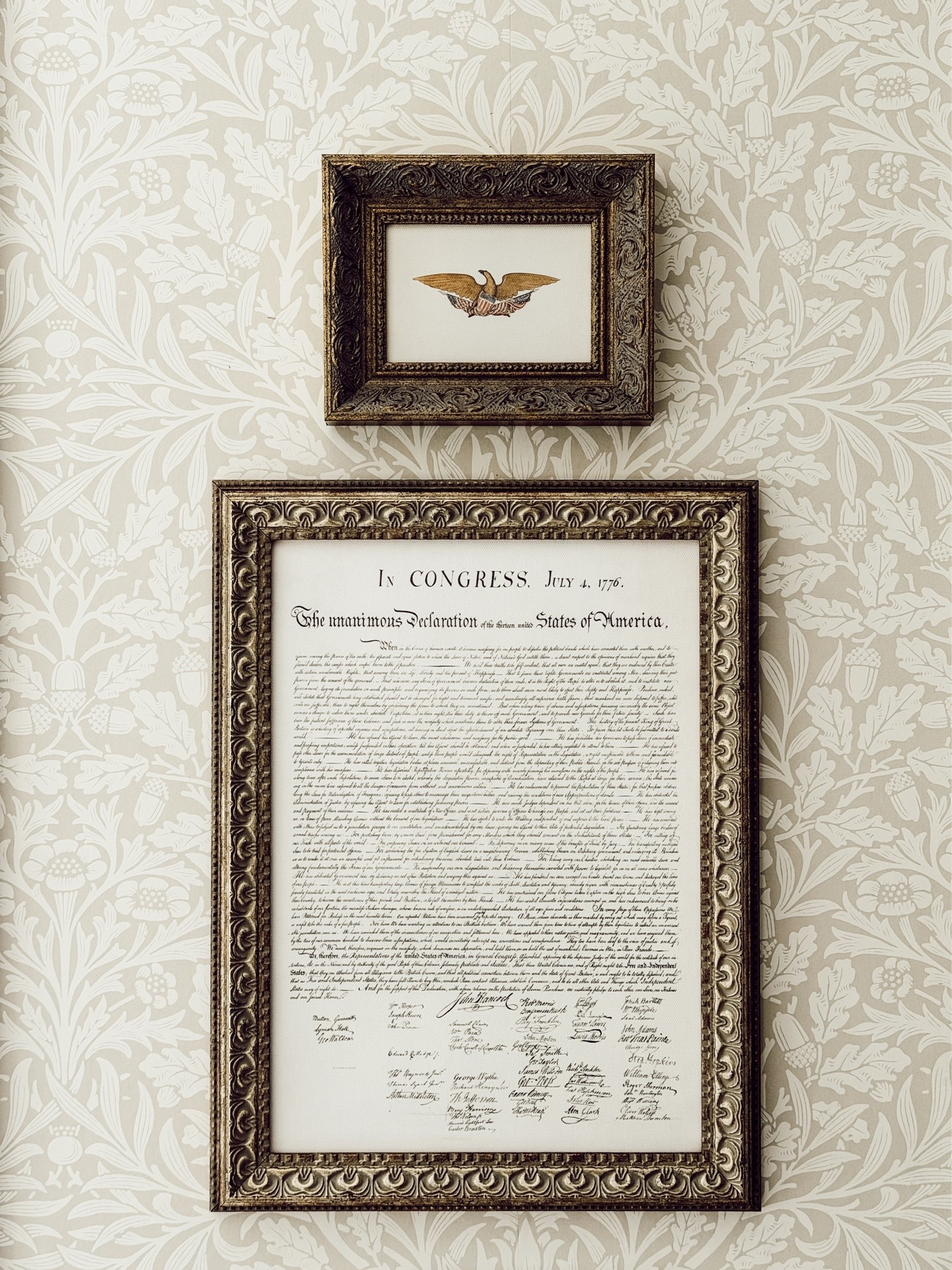A closer look at our patriotic artwork. We have the 7x5 federal crest and the 8x10 Declaration of Independence.

#LTKHome #LTKSeasonal

#LTKHome #LTKSeasonal