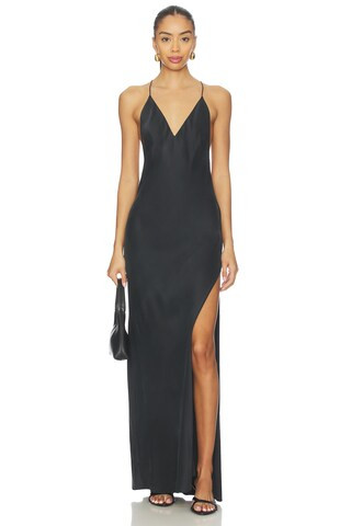 EAVES Lydia Silk Maxi Dress in Black from Revolve.com | Revolve Clothing (Global)