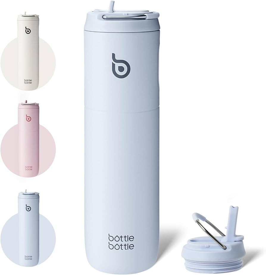 BOTTLE BOTTLE Insulated Water Bottle 24oz with Straw Lid and Handle for Sports Travel Gym Stainle... | Amazon (US)