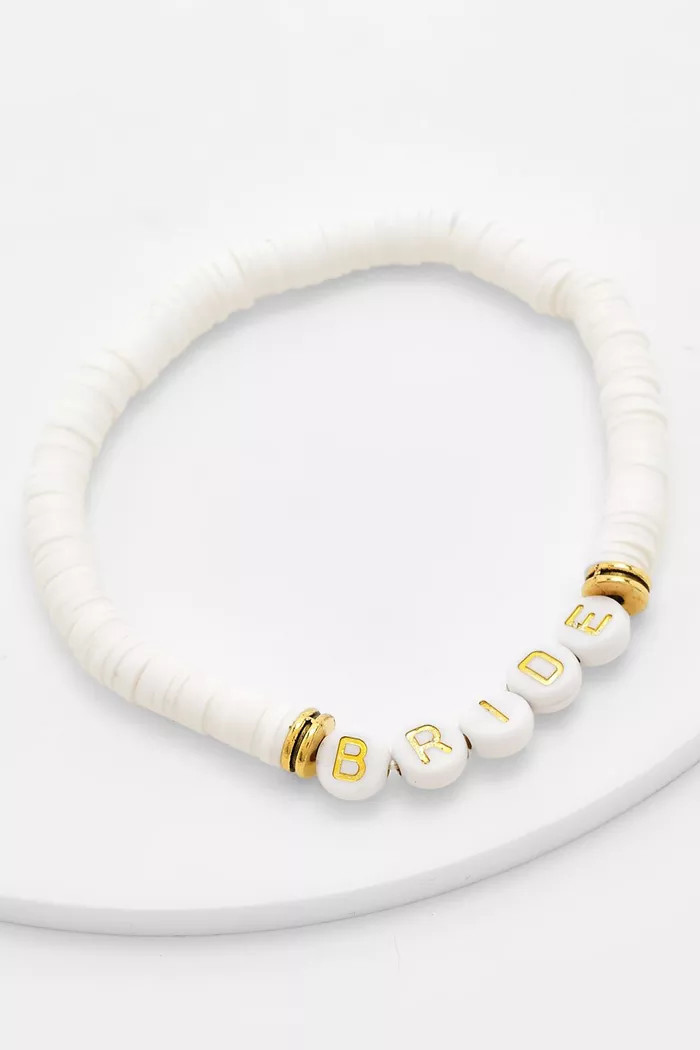 Bride White Beaded Bracelet | boohoo (US & Canada)