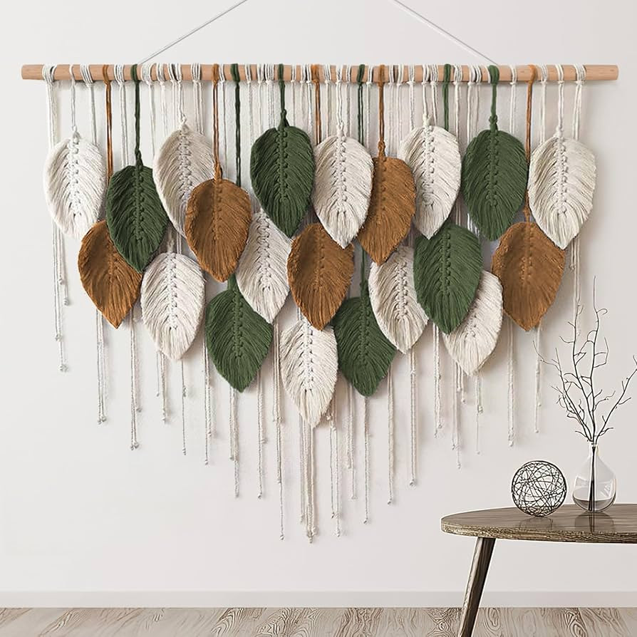 KHOYIME Large Macrame Wall Hanging Boho Woven Tapestry, Chic Home Decor Modern Bohemian Handmade ... | Amazon (US)