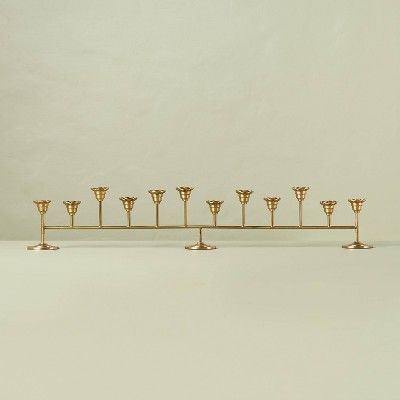 12ct Oversized Metal Taper Candelabra Antique Brass - Hearth & Hand™ with Magnolia | Target