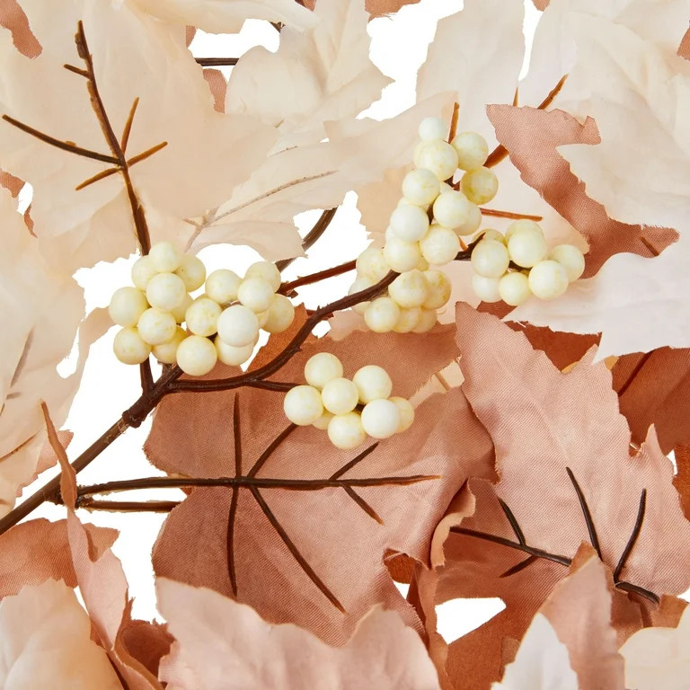 Maple & Oak Leaf Garland Decor, Cream & Tan, 6', Harvest by Way To Celebrate - Walmart.com | Walmart (US)