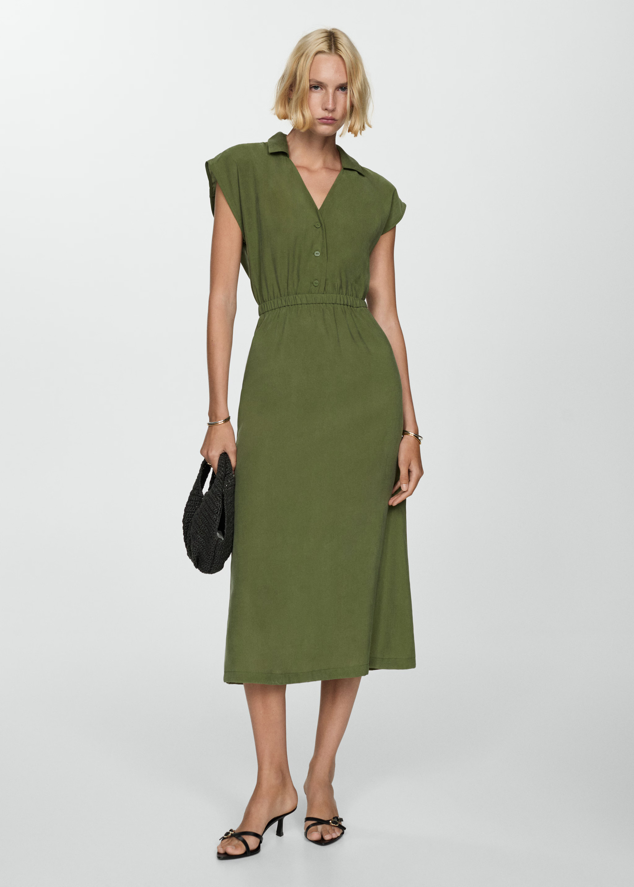 Modal dress with buttons - Woman | MANGO USA | MANGO (US)