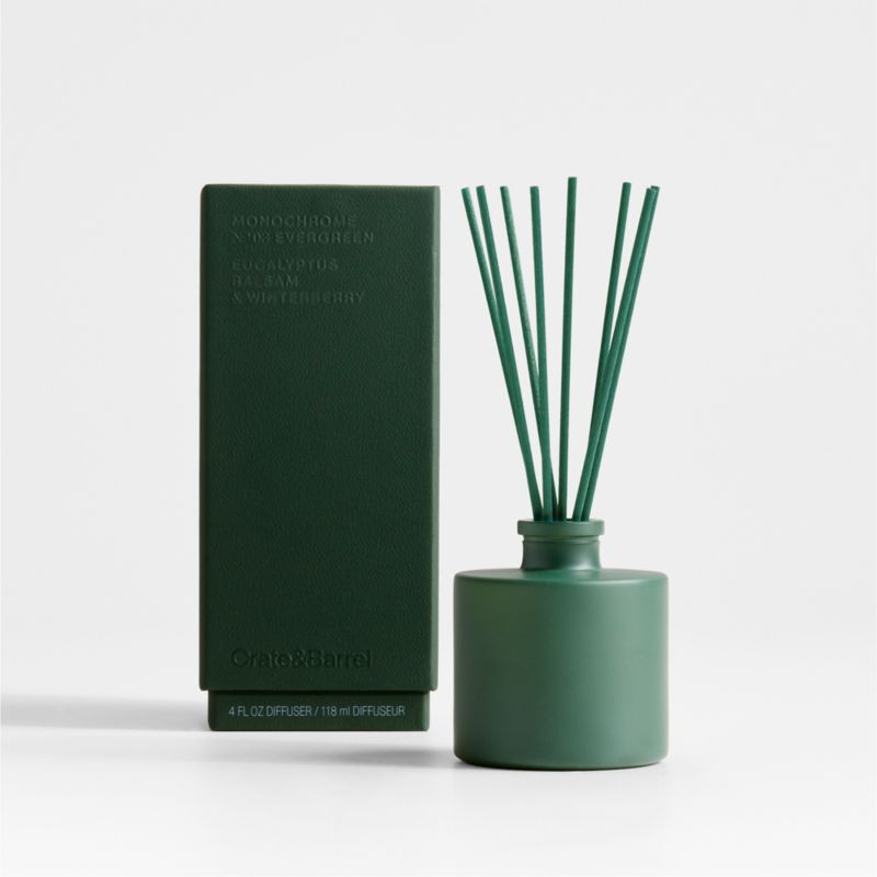 Monochrome No. 03 Evergreen Reed Diffuser - Eucalyptus, Balsam and Winterberry + Reviews | Crate ... | Crate & Barrel