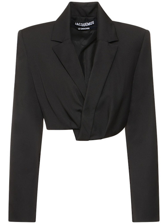 La Veste Bahia wool crepe crop jacket | Luisaviaroma