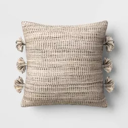 Woven Outdoor Throw Pillow with Tassels Neutrals - Threshold™ designed with Studio McGee | Target