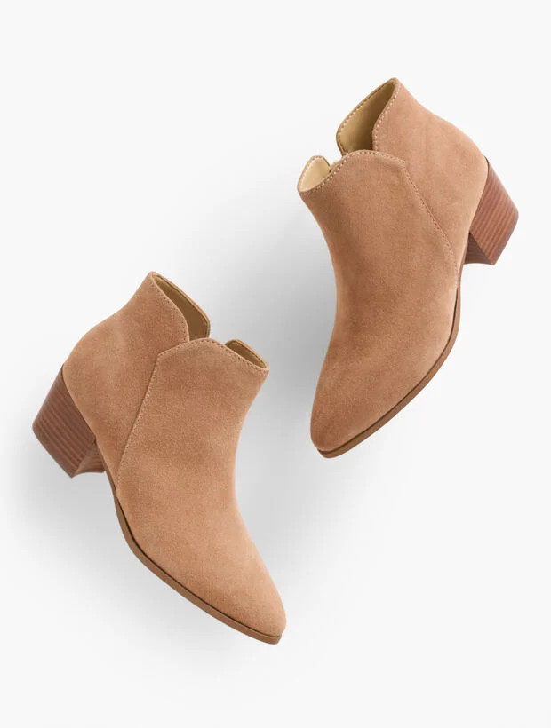 Harper Suede Block Heel Ankle Boots | Talbots