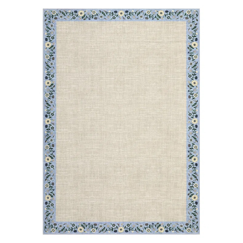 Washable Living Room Rug Floral Bordered Area Rugs Soft Thin Indoor Carpet for Bedroom Modern Thr... | Wayfair North America