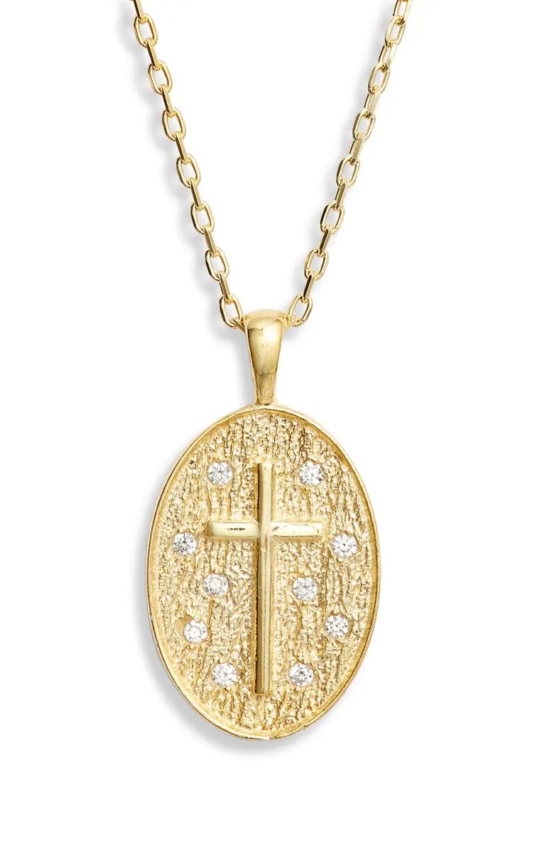 Oval Cross Medallion Pendant Necklace | Nordstrom