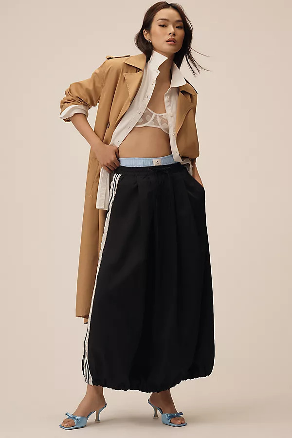 Maeve Lace-Stripe Bubble Maxi Skirt | Anthropologie (US)