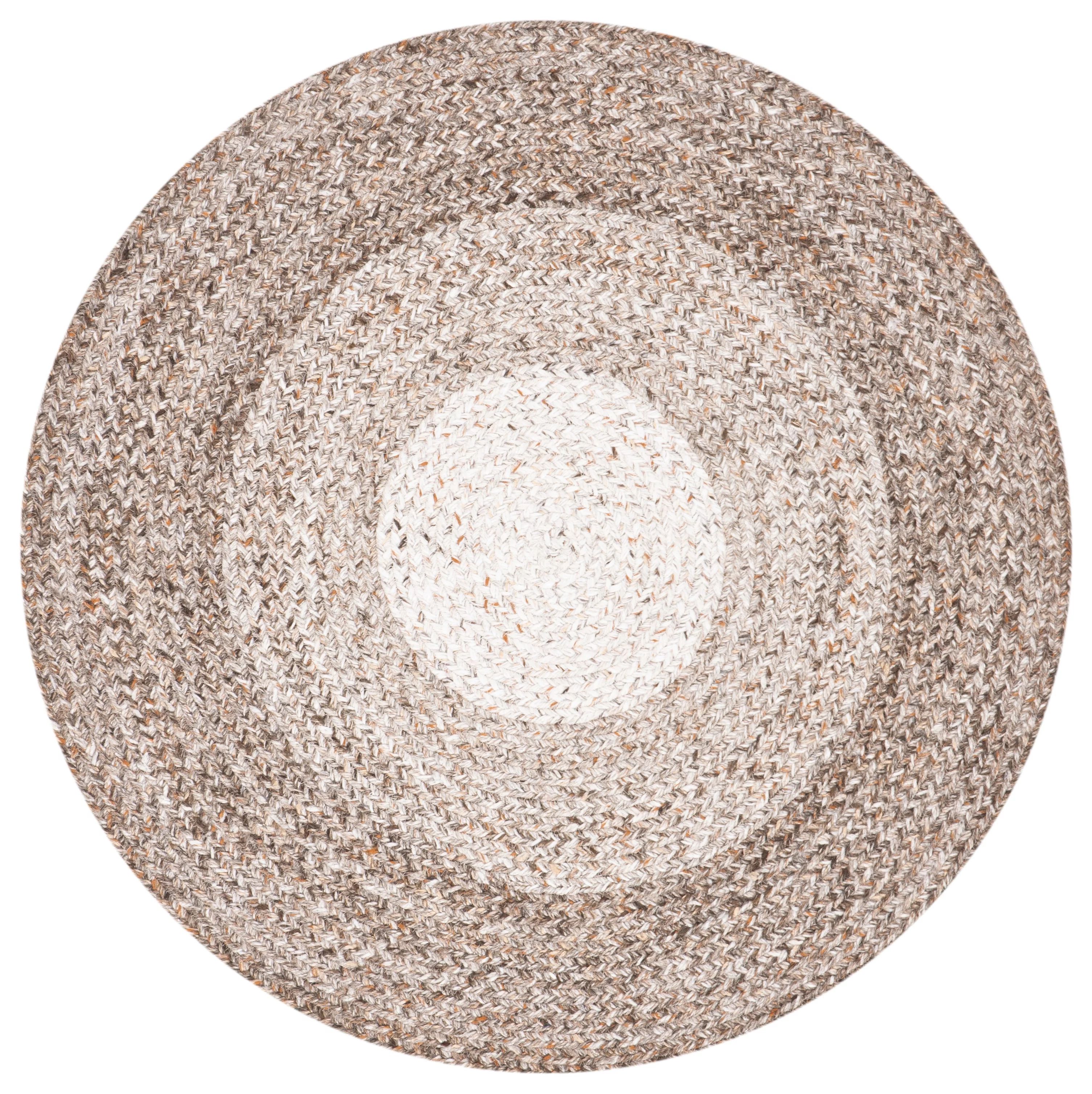 SAFAVIEH Braided Ekaterina Geometric Circles Polyester Area Rug, Brown, 6' x 6' Round | Walmart (US)