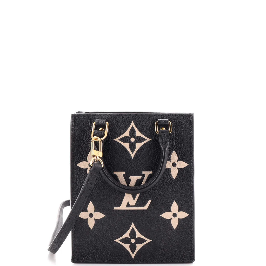 Louis Vuitton Petit Sac Plat Bag Bicolor Monogram Empreinte Giant Black 2660181 | Rebag