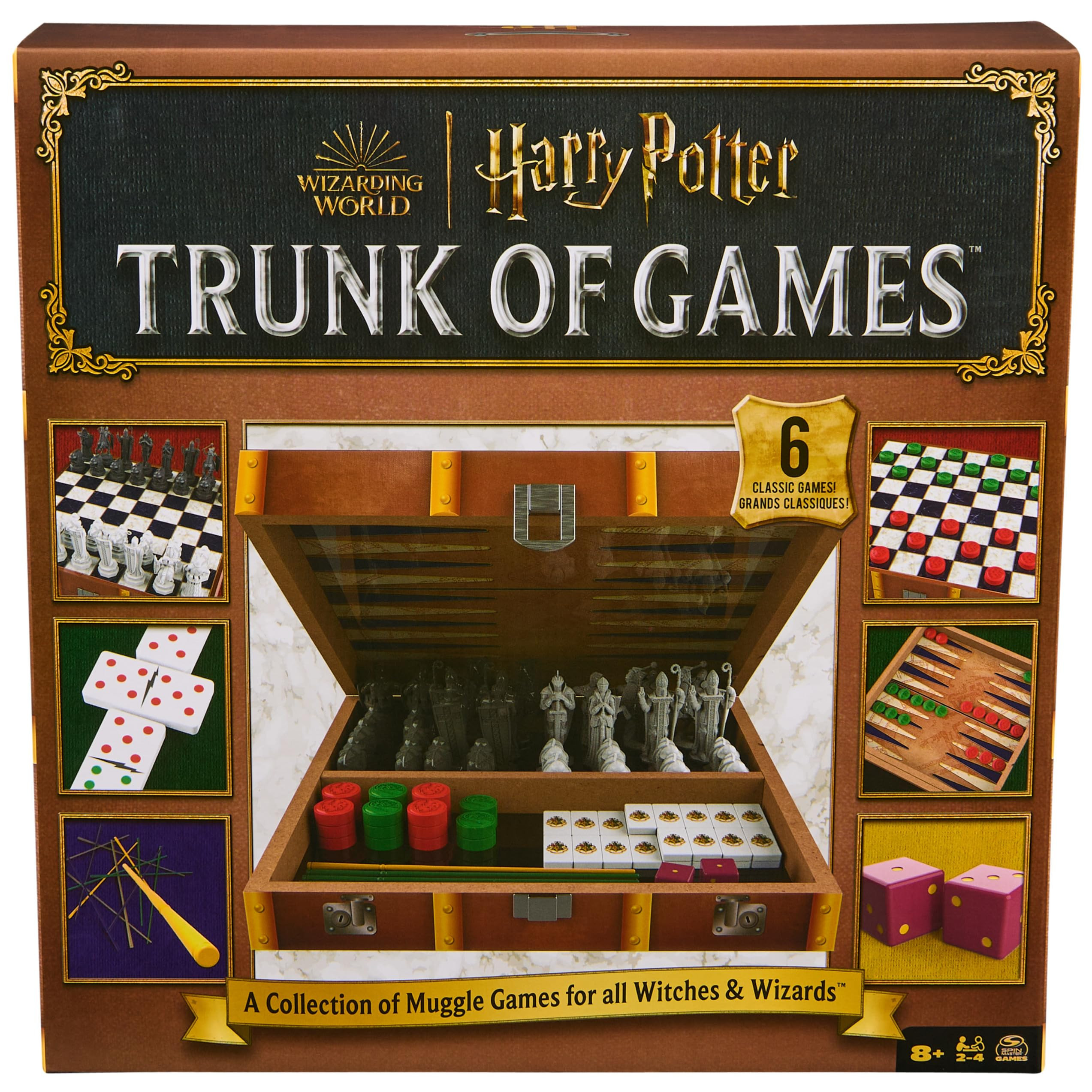 Spin Master Games, Wizarding World of Harry Potter Trunk of Games 6-in-1 Wooden Storage Box, for ... | Amazon (US)