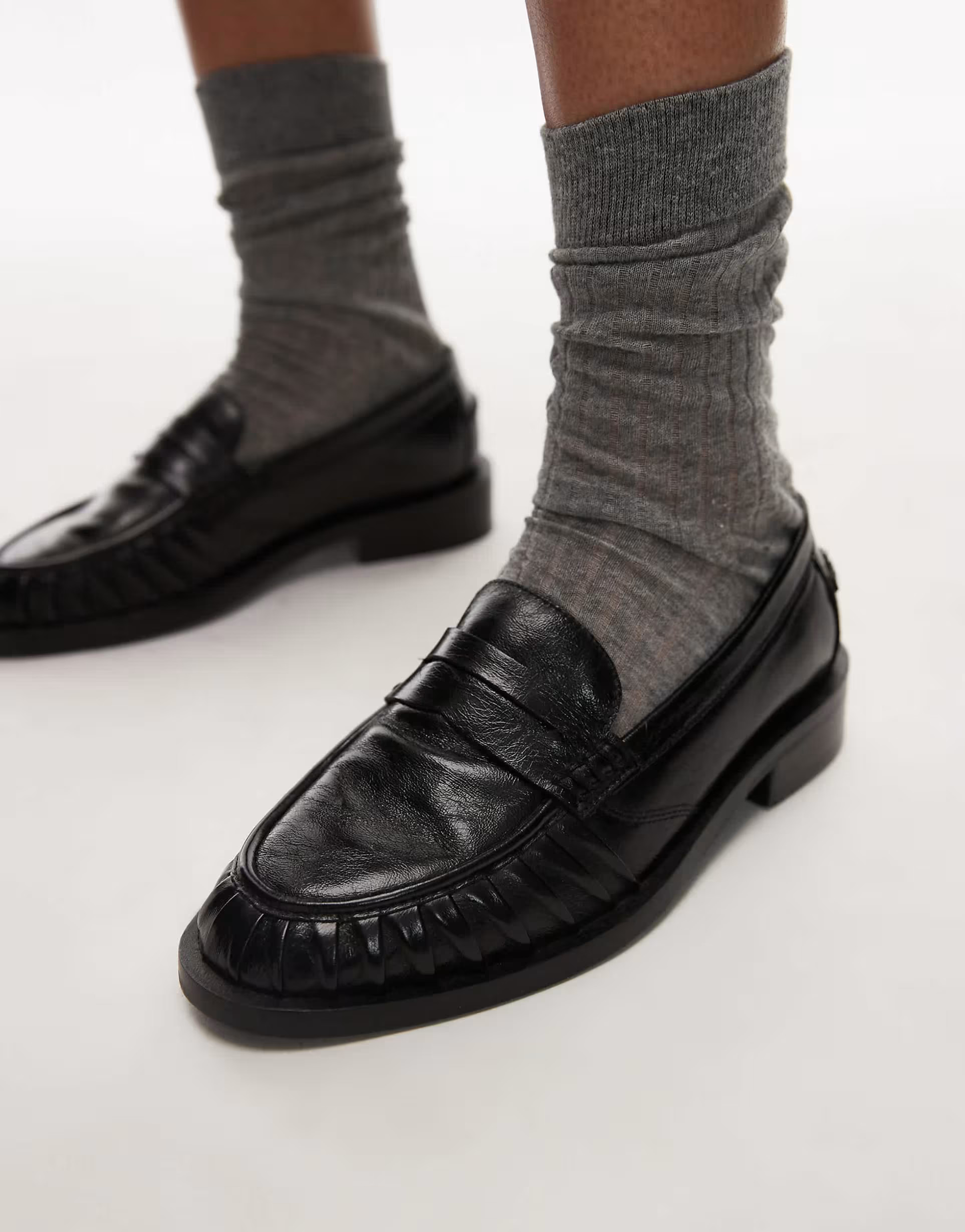 Bronx Next-Wagon premium leafer loafers in black | ASOS (Global)