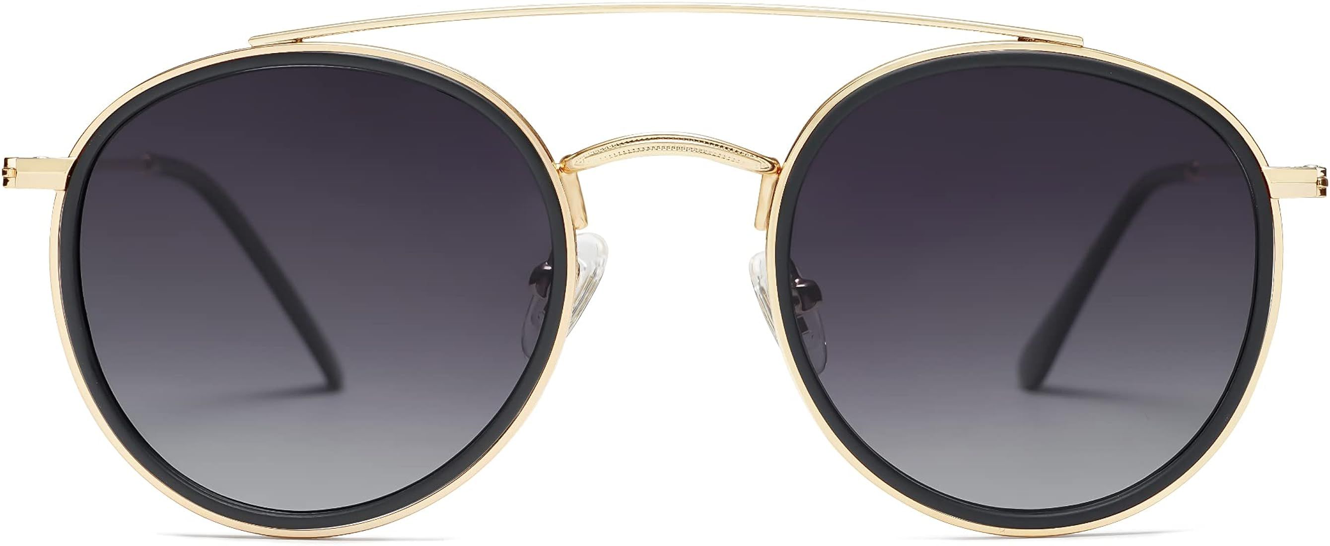 SOJOS Retro Round Polarized Trendy Sunglasses for Women and Men | Amazon (US)