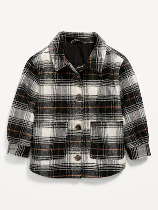 Soft-Brushed Plaid Shacket for Toddler Girls | Old Navy (CA)