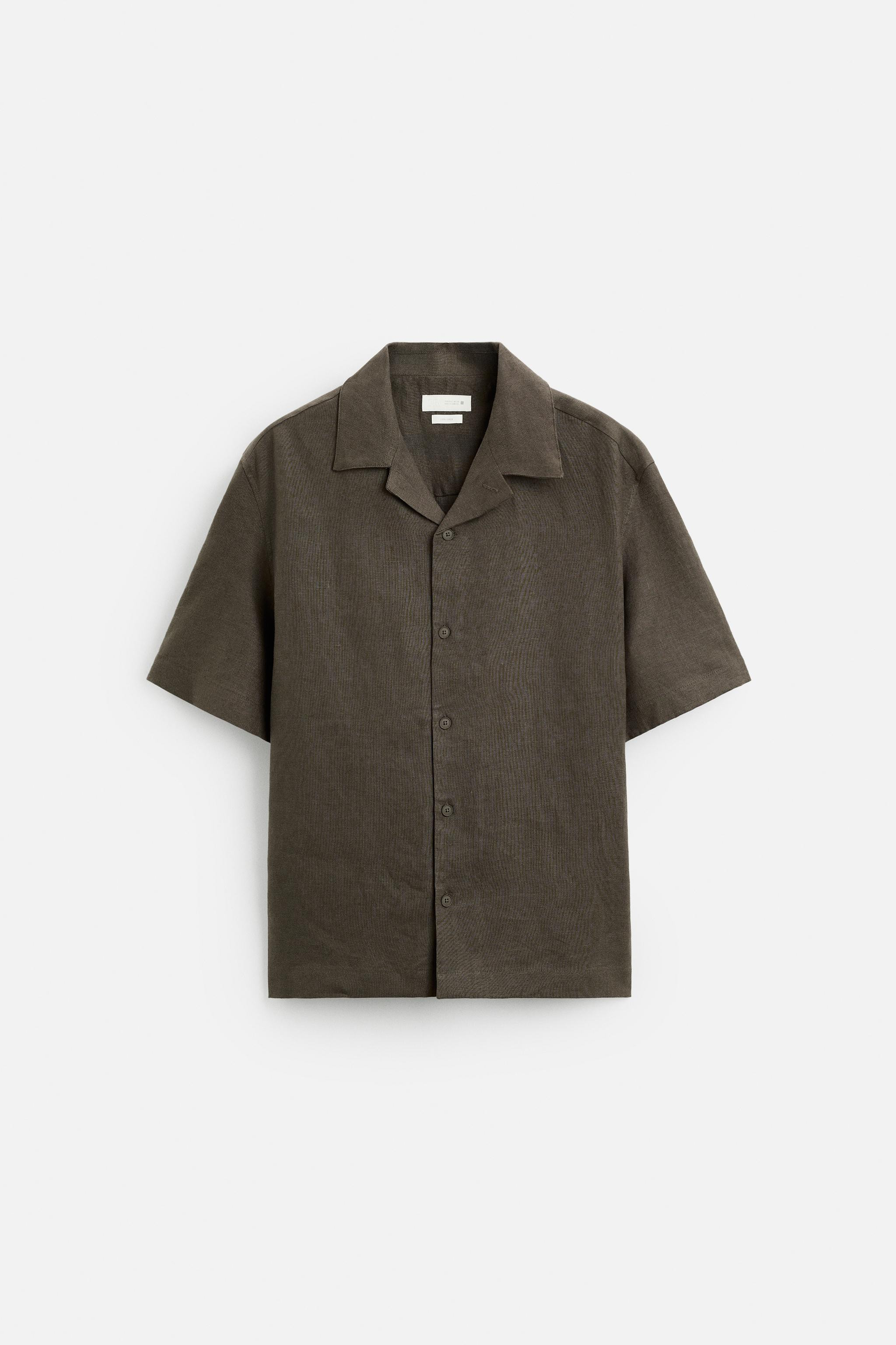 100% LINEN SHIRTBrown / Taupe+3 | Zara UK