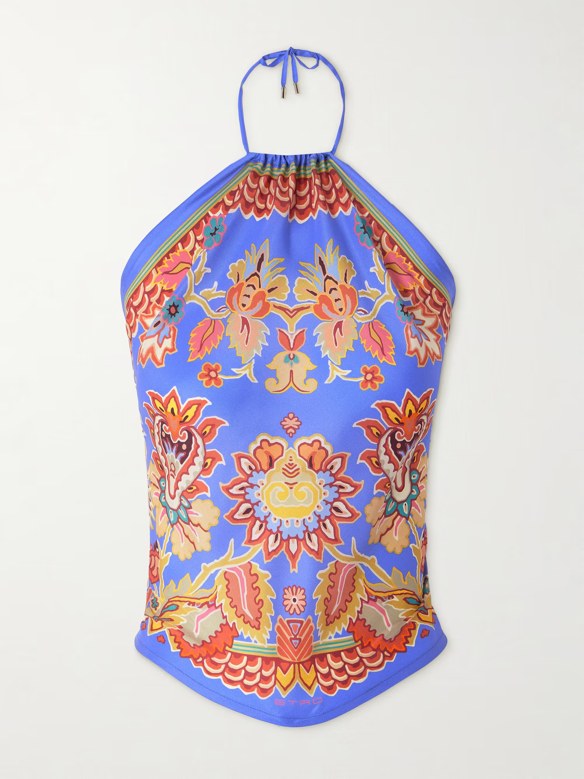 Cropped printed silk-satin top | NET-A-PORTER APAC