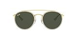 Ray-Ban RB3647N Double Bridge Round Sunglasses, Gold/Green, 51 mm | Amazon (US)