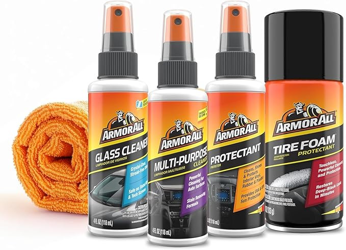 Armor All Car Wash and Car Interior Cleaner Kit, Includes Towel, Tire Foam, Glass Spray, Protecta... | Amazon (US)