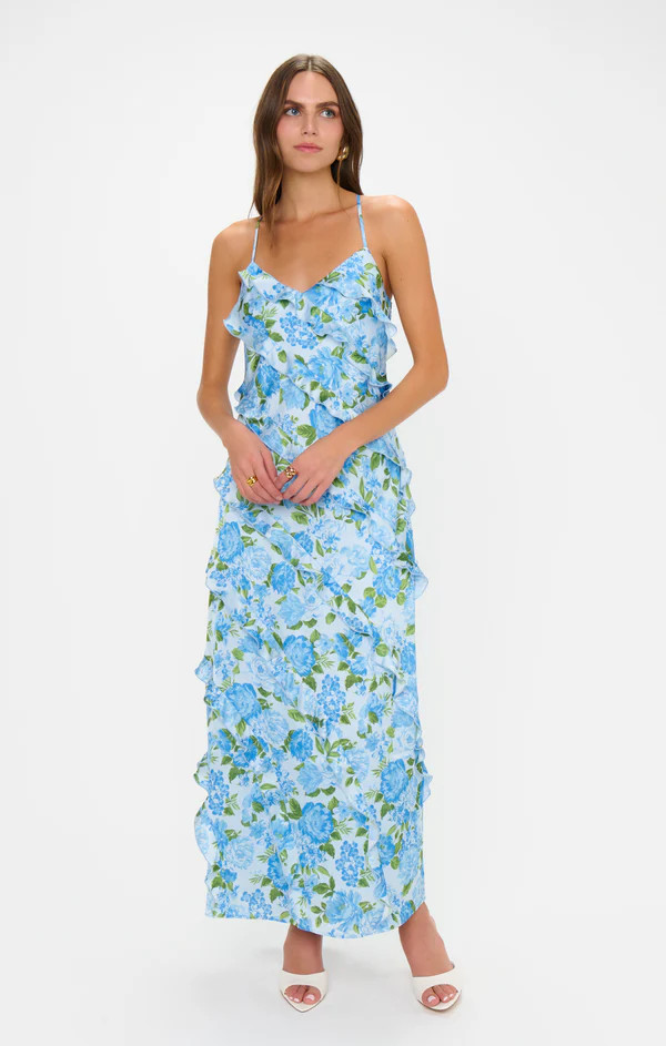 Romance Ruffle Dress ~ Cottage Floral Light Blue | Show Me Your Mumu