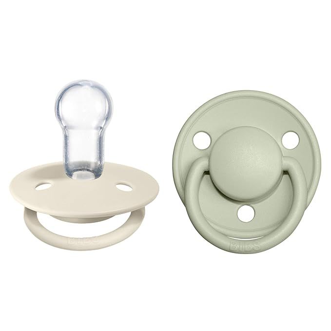 BIBS Pacifiers - De Lux Collection | BPA-Free Baby Pacifier | Made in Denmark | Set of 2 Ivory/Sa... | Amazon (US)