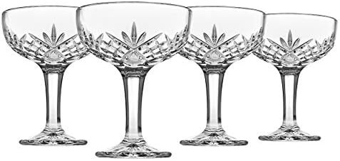 Amazon.com | Godinger Champagne Coupe Barware Glasses - Set of 4, Dublin Crystal Collection: Cham... | Amazon (US)