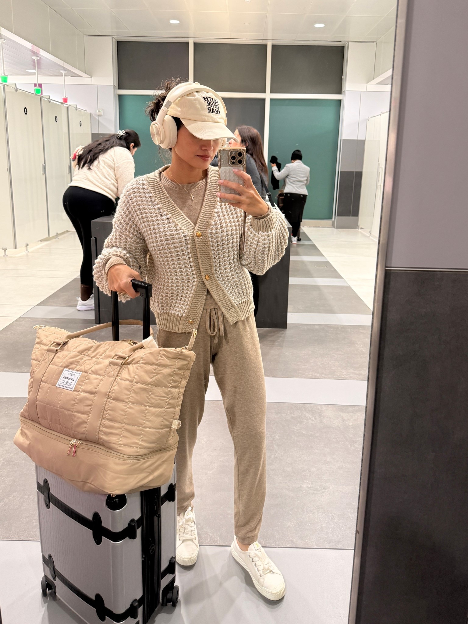 Matching set for an early morning flight 