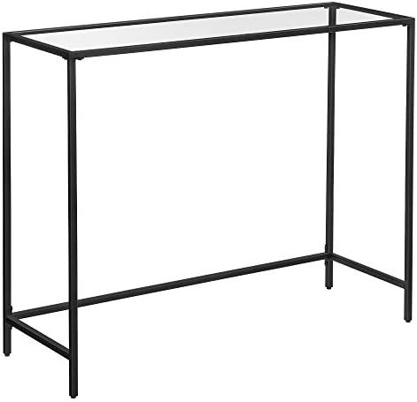 VASAGLE 39.4” Console Table, Tempered Glass Sofa Table, Modern Entryway Table, Metal Frame, Eas... | Amazon (US)
