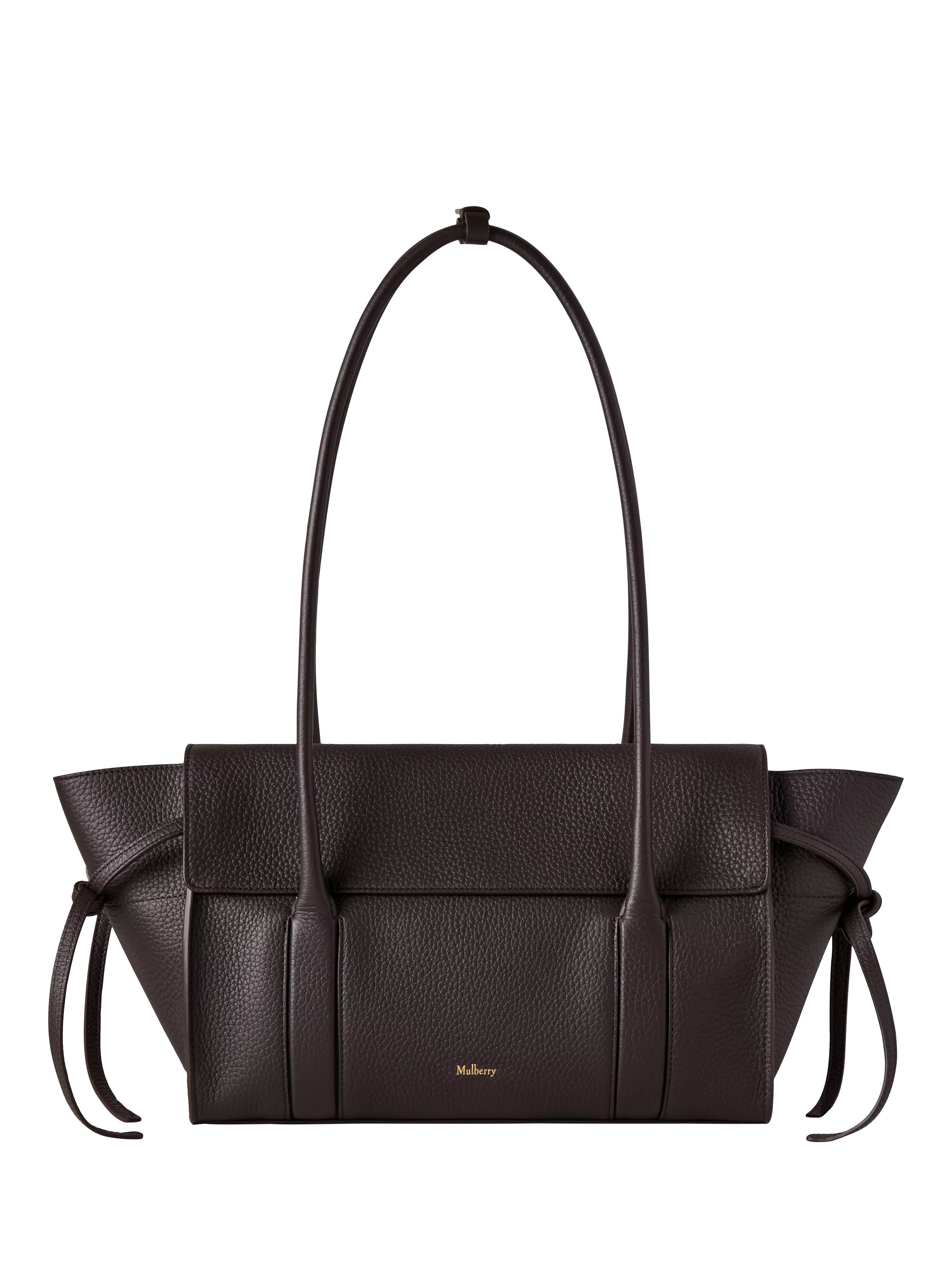 Mulberry Small Bayswater Leather Handbag, Ebony | John Lewis (UK)