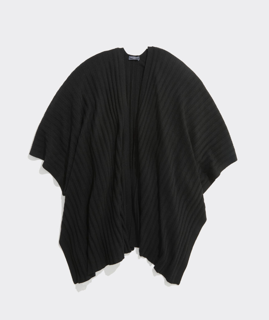 Ribbed Cashmere Wrap Poncho Sweater | vineyard vines