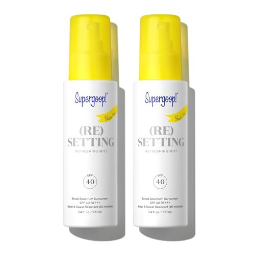 Supergoop! (Re)setting Refreshing Mist - 3.4 fl oz, Pack of 2 - SPF 40 PA+++ Facial Mist - Sets Makeup, Refreshes UV Protection & Helps Filter Pollution - Light, Natural Scent | Amazon (US)