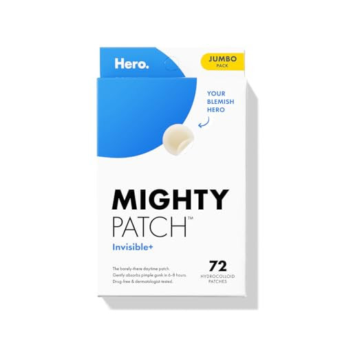 Mighty Patch™ Invisible+ Patch – The Barely-There Daytime Hydrocolloid Acne Pimple Patch for Covering Zits and Blemishes, Tapered Edges Designed to Blend Into Skin (72ct) | Amazon (US)