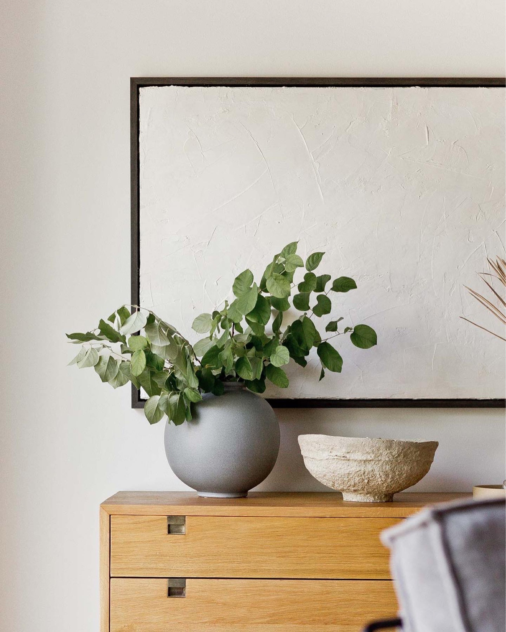 Wood dresser - organic modern - living room - round vase - paper mache bowl - home decor - transitional 

#LTKhome