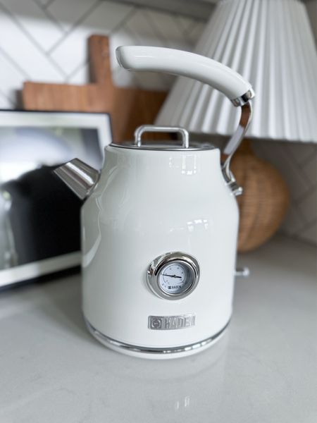 We have been loving our new electric kettle. It easily & quickly boils water for a great-tasting cup of tea, pour-over or instant coffee, & recipes. 

Electric Kettle - Coffee - Tea - Kitchen Appliances - Kitchen Must Haves - White Appliances 

#kettle 

#LTKFindsUnder100 #LTKFamily #LTKHome