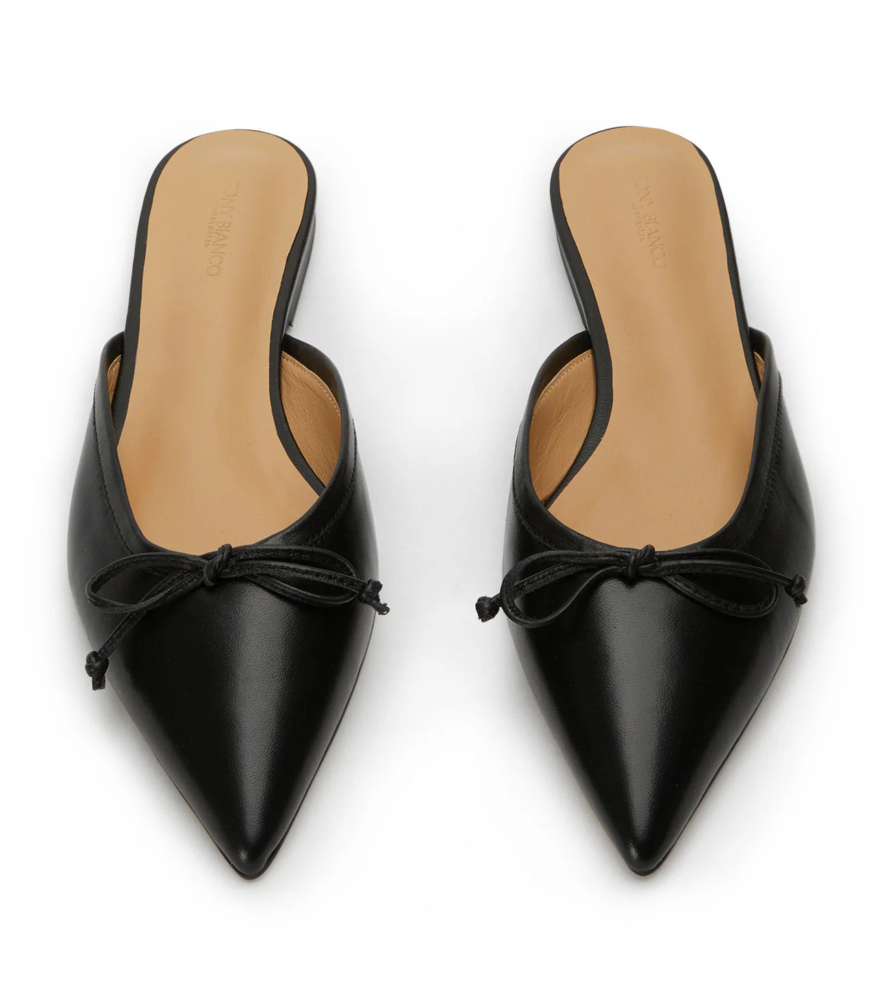 Javelin Black Nappa Flats | Tony Bianco US