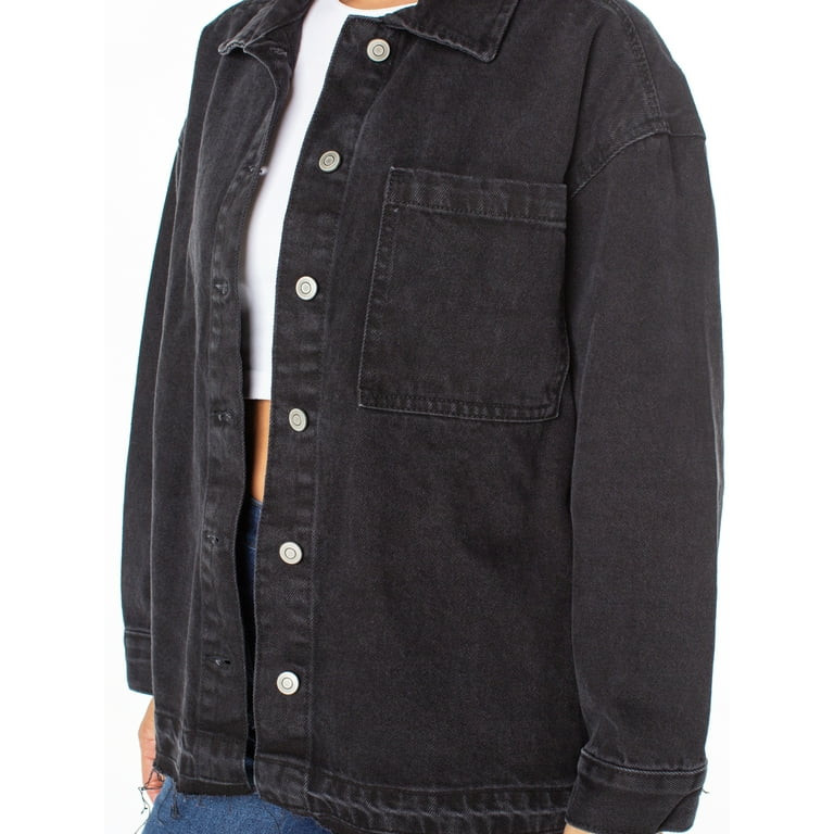 Celebrity Pink Women’s Juniors and Junior Plus Denim Shacket, Sizes XS-3X | Walmart (US)