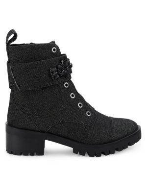 Embellished Denim Ankle Boots | Saks Fifth Avenue OFF 5TH