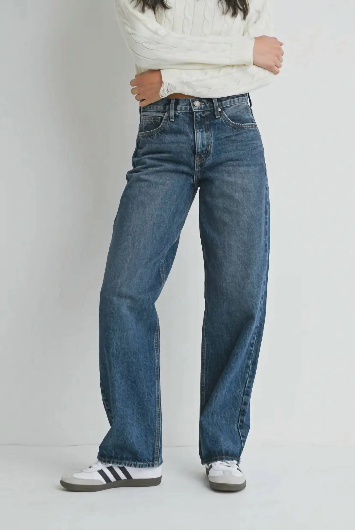 Relaxed Straight Denim In Dark Wash | Shop Simon
